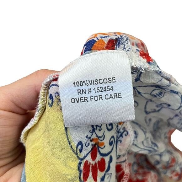 Love Kyla Boho Dress M/L Floral Patchwork Mini Tiered Flowy Colorful Vacation - Picture 8 of 11